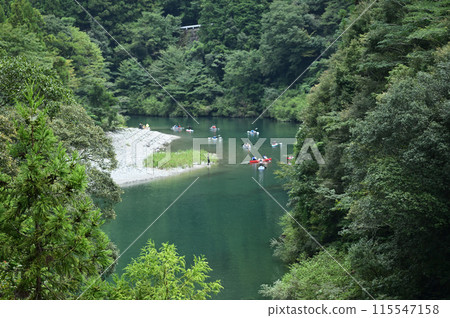 The Niyodo River sparkling in cobalt blue The Niyodo River sparkling in cobalt blue 115547158