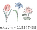 One line drawing abstract flowers 115547438