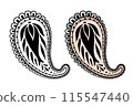 Paisley Design, vector illustration isolated on a white background 115547440