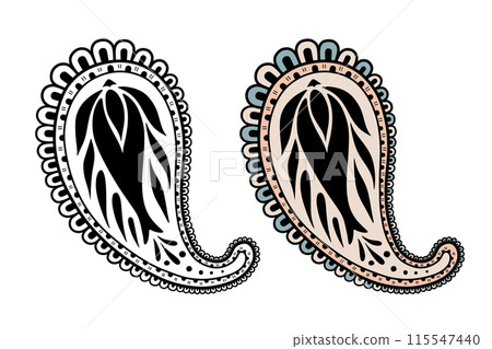 Paisley Design, vector illustration isolated on a white background Paisley Design, vector illustration isolated on a white background 115547440