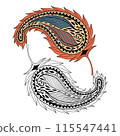 Paisley Design, vector illustration isolated on a white background 115547441