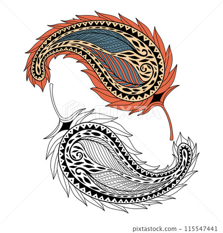 Paisley Design, vector illustration isolated on a white background 115547441