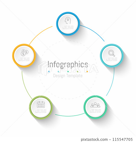 Infographic 5 options design elements for your business data. Vector Illustration. 115547705