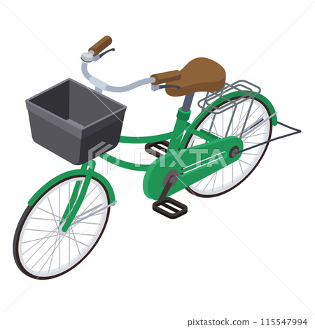 綠色自行車的等距圖 115547994