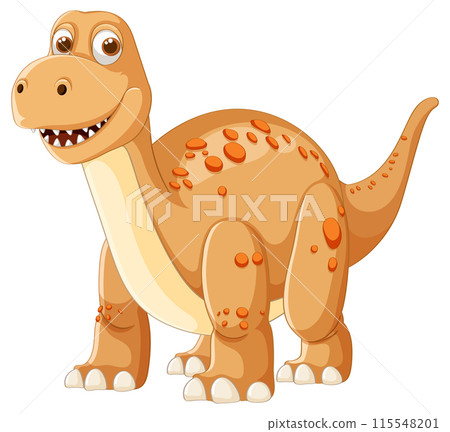 Friendly Cartoon Dinosaur Illustration Friendly Cartoon Dinosaur Illustration 115548201