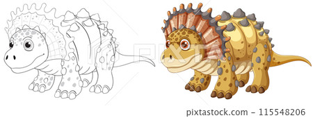 Cute Dinosaur Vector Illustration Cute Dinosaur Vector Illustration 115548206