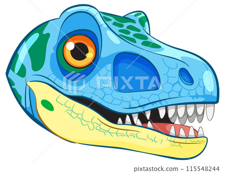 Colorful Dinosaur Head Illustration Colorful Dinosaur Head Illustration 115548244