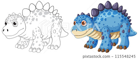 Cute Blue Dinosaur Illustration Cute Blue Dinosaur Illustration 115548245