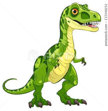 Green Cartoon Dinosaur Illustration 115548252