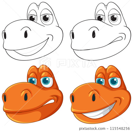 Dinosaur Cartoon Expressions Dinosaur Cartoon Expressions 115548256