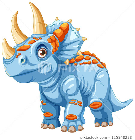 Cute Blue Dinosaur Illustration Cute Blue Dinosaur Illustration 115548258