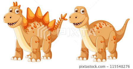 Cute Cartoon Dinosaurs Illustration 115548276