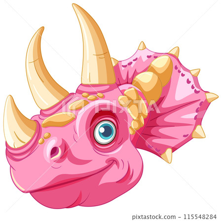 Cute Pink Dinosaur Illustration 115548284