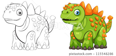 Cute Dinosaur Illustration 115548286