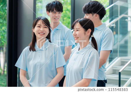 Staff working happily at welfare facilities 115548383