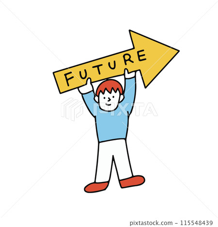 一個人為未來而努力的圖像插圖 115548439