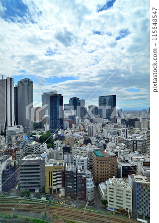 東京新宿歌舞伎町塔 從展望台欣賞新宿建築和鐵軌 東京新宿歌舞伎町塔 從展望台欣賞新宿建築和鐵軌 115548547