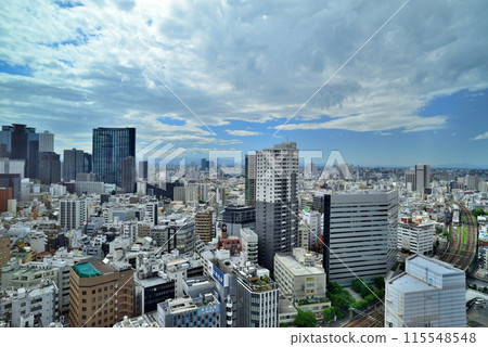 東京新宿歌舞伎町塔 從展望台欣賞新宿建築和鐵軌 東京新宿歌舞伎町塔 從展望台欣賞新宿建築和鐵軌 115548548