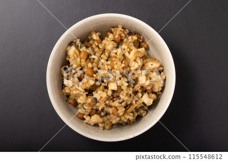 Shimabara natto miso and minced chicken meat miso 115548612