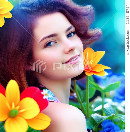 年輕女子,肖像,看著相機 年輕女子,肖像,看著相機 115548734