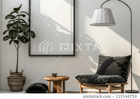 Minimalist Interior with Cozy Seating Area 115548759