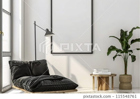 Minimalist Interior with Cozy Seating Area 115548761