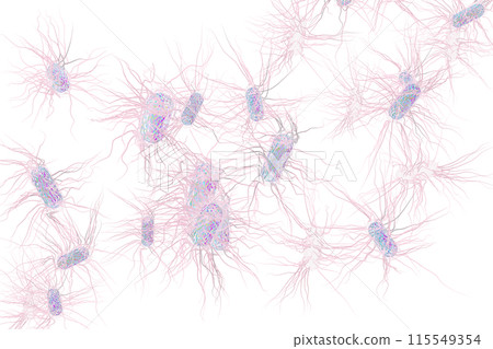 Illustration of bad bacteria such as Salmonella (computer graphic: transparent material) 115549354