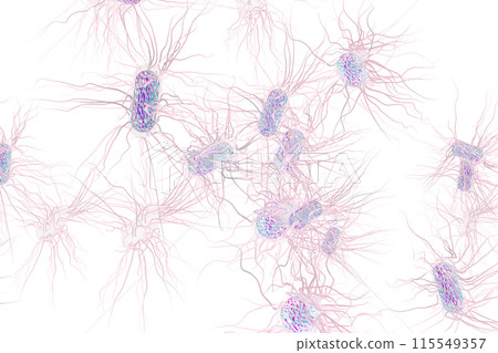Illustration of bad bacteria such as Salmonella (computer graphic: transparent material) Illustration of bad bacteria such as Salmonella (computer graphic: transparent material) 115549357