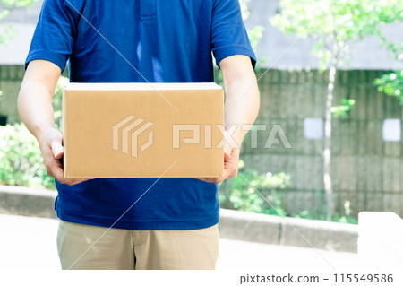 Delivery man male with baggage 115549586