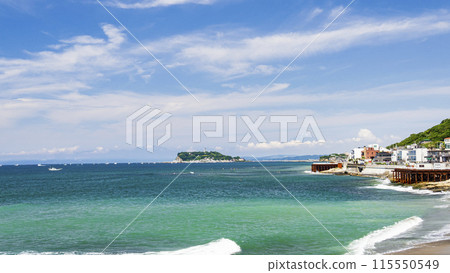 美麗的海岸風景(七里濱、稻村崎、越越)(初夏可看到富士山) 美麗的海岸風景(七里濱、稻村崎、越越)(初夏可看到富士山) 115550549