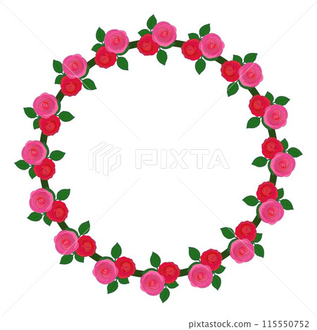 Rose flower illustration wreath Rose flower illustration wreath 115550752