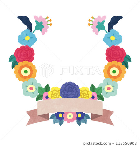 Adult cute colorful flower frame 115550908