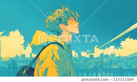 年輕人仰望天空 115551004