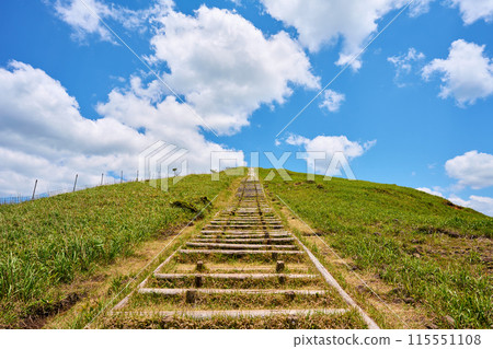 Stairs leading up to Mount Takamaru 115551108