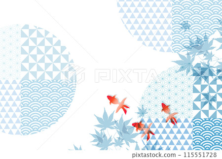Goldfish maple Japanese pattern background 115551728