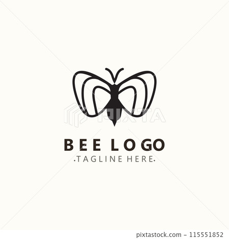 Bee logo animal design. your business honey production template design 115551852
