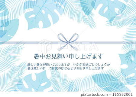 Noshi 夏天問候葉背景 Noshi 夏天問候葉背景 115552001