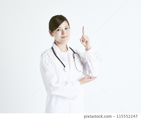 Female doctor on white background 115552247