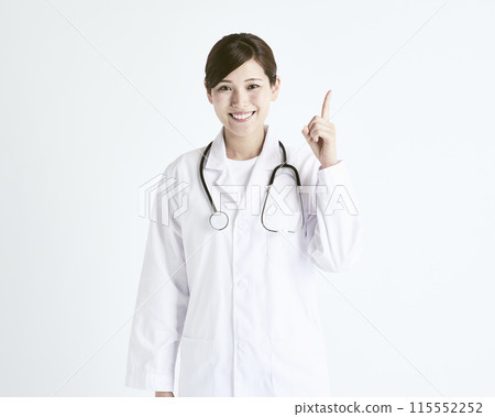 Female doctor on white background 115552252
