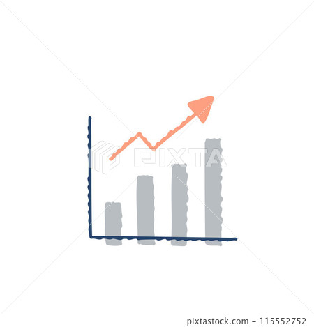 Bar graph with rising arrow 115552752