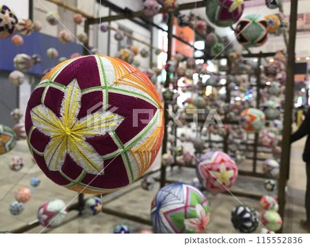 A variety of beautiful Temari balls made using traditional Japanese techniques A variety of beautiful Temari balls made using traditional Japanese techniques 115552836