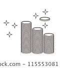 堆疊發光硬幣的插圖 115553081