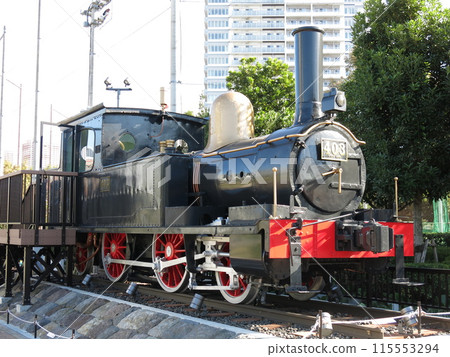 Steam locomotive No. 403 (Seibu Railway No. 4) on static display at Toyosu 6-chome Dai-ni Park in Koto Ward 115553294