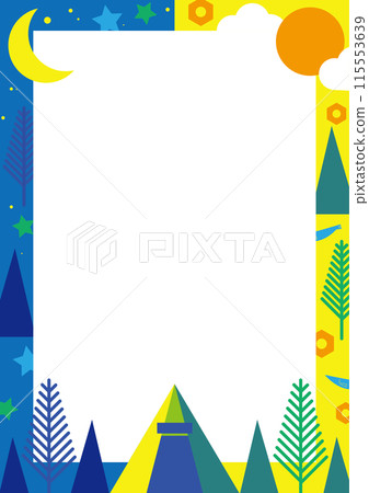 Camping day illustration frame 115553639