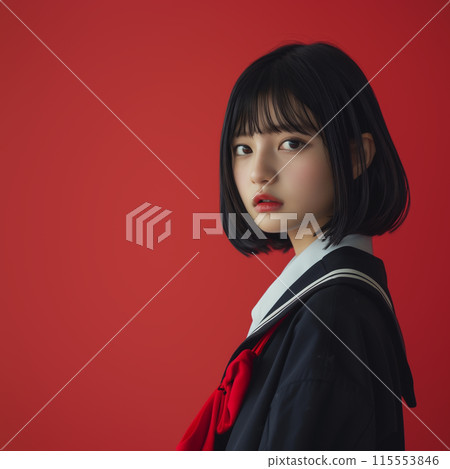 A female student who looks good with bob hair 115553846
