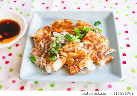Onion and chikuwa pancake Onion and chikuwa pancake 115556761
