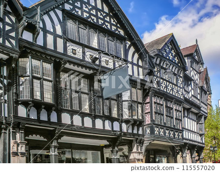 Street in Chester, England Street in Chester, England 115557020