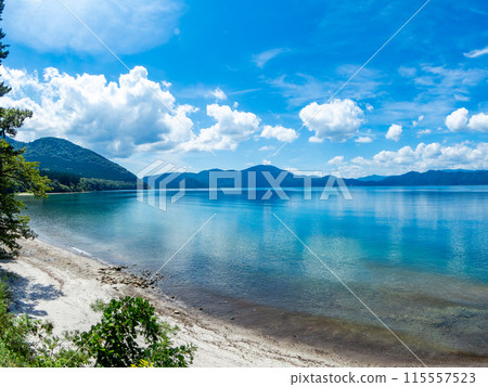 A refreshing summer view of Lake Tazawa taken with a diagonal fisheye lens 115557523