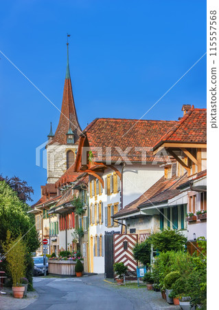 Street in Murten, Switzerland Street in Murten, Switzerland 115557568