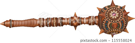 wooden carved colorful ukrainian mace wooden carved colorful ukrainian mace 115558024